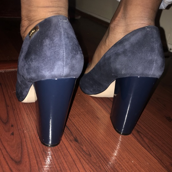 Navy Blue with Gold pendant Calvin Klein Heels - Picture 5 of 6